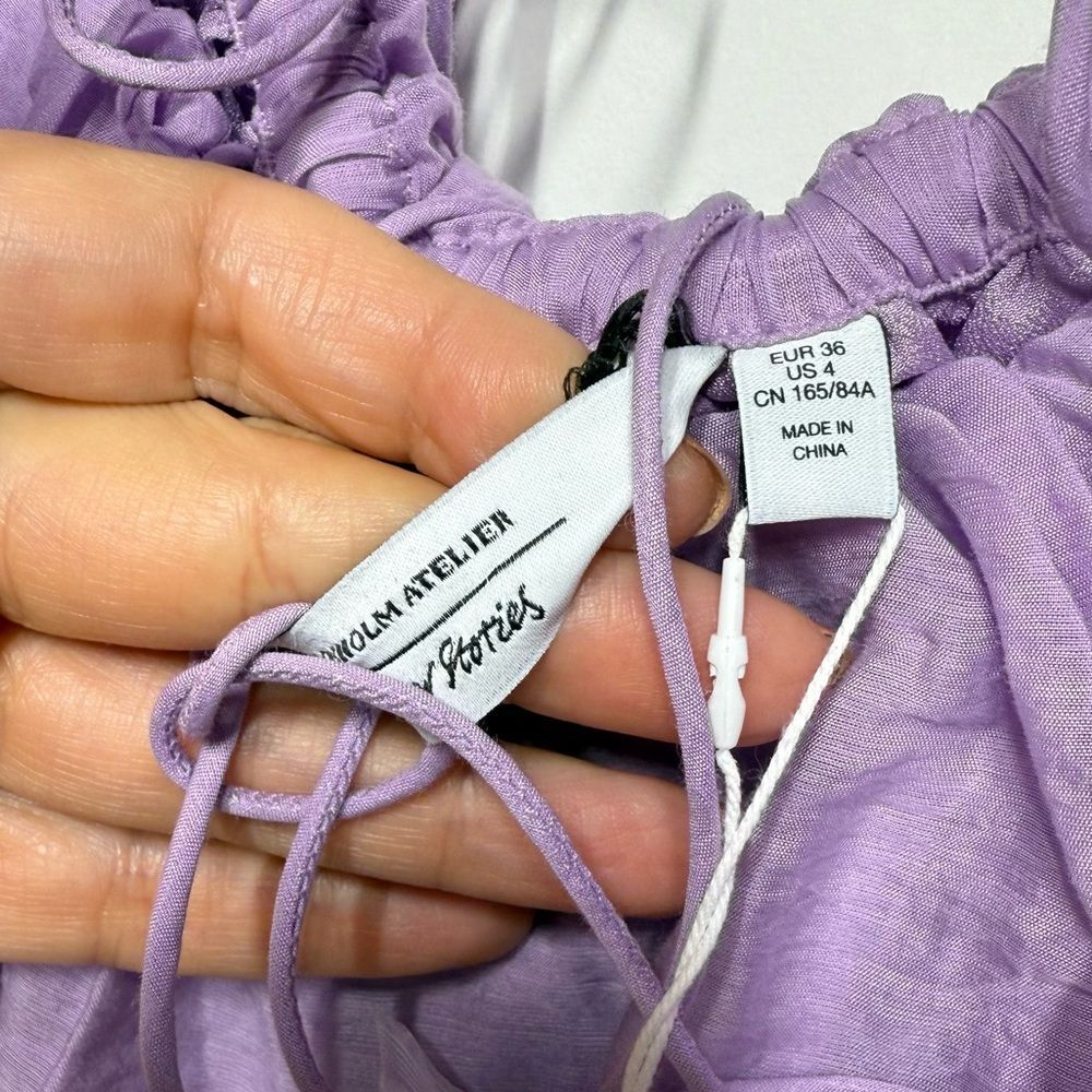 & OTHER STORIES Frill Maxi Dress in Purple 4 NWT - Picture 14 of 15